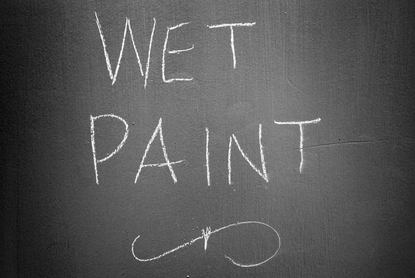 Wet paint sign